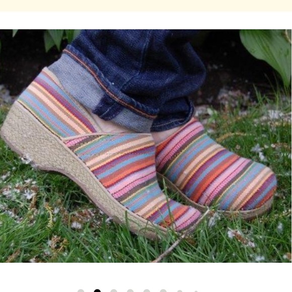Dansko Jute Pro Multi Stripe Vegan Clog - Picture 2 of 11